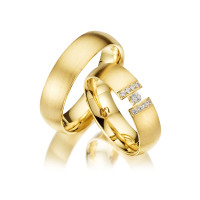 Trauringe mit Diamant 585er Gelbgold PAA gallery