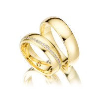 Trauringe mit Diamant 585er Gelbgold PAARPREIS Eheringe inkl