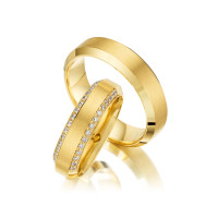 Trauringe mit Diamant 585er Gelbgold PAA gallery