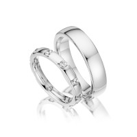 Trauringe mit Diamant 585er Weißgo gallery