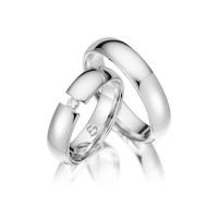 Trauringe mit Diamant 585er Weißgo gallery