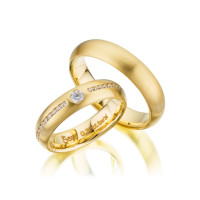 PAARPREIS Trauringe mit Diamant 585er Ge gallery