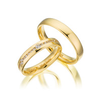 PAARPREIS Trauringe mit Diamant 585er Ge gallery