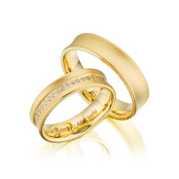 PAARPREIS Trauringe mit Diamant 585er Ge gallery