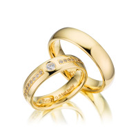 PAARPREIS Trauringe mit Diamant 585er Ge gallery