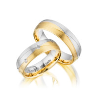 PAARPREIS Trauringe mit Diamant 585er Go gallery