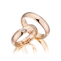 PAARPREIS Trauringe mit Diamant 585er Gold Eheringe inkl. Gr