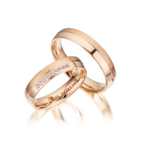 PAARPREIS Trauringe mit Diamant 585er Go gallery