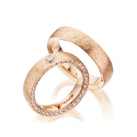 PAARPREIS Trauringe mit Diamant 585er Go gallery