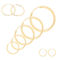 Paar Creolen Gelbgold 585er Gold Ohrring gallery