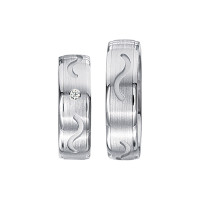 2 x Silberringe mit Diamant - EC84 Silver S54