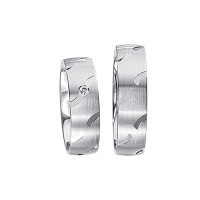 2 x Silberringe mit Diamant - EC84 Silver S58