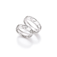2 x Trauringe mit Diamant 585er Gold - H gallery