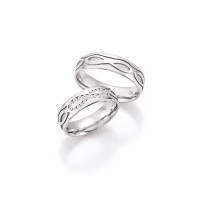 2 x Trauringe mit Diamant 585er Gold - H gallery