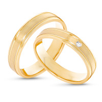 2 x 585er Gelbgold Trauringe Eheringe in gallery