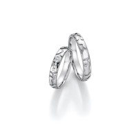 2 x Trauringe mit Diamant Weißgold gallery