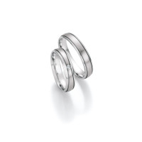 2 x Trauringe mit Diamant Weißgold gallery