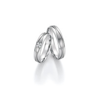 2 x Trauringe mit Diamant Weißgold gallery