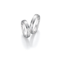 2 x Trauringe mit Diamant Weißgold gallery