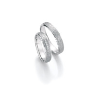 2 x Trauringe mit Diamant Weißgold gallery