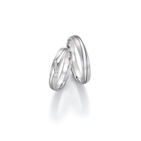 2 x Trauringe mit Diamant Weißgold gallery