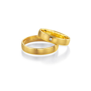 2 x Trauringe mit Diamant 585er Gold - Honeymoon Light - 66/05260-040