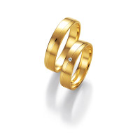 2 x Trauringe mit Diamant 585er Gold - Honeymoon Light -...