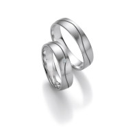 2 x Trauringe mit Diamant 585er Gold - Honeymoon Light -...