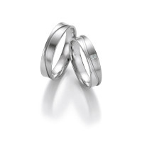 2 x Trauringe mit Diamant 585er Gold - Honeymoon Light -...