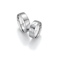 2 x Trauringe mit Diamant 500 Palladium  gallery