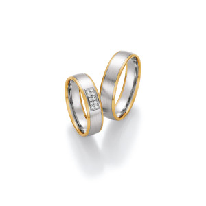 2 x Trauringe mit Diamant 585er Gold - Honeymoon Visions - 66/37050-055