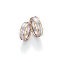 2 x Trauringe mit Diamant 585er Gold - H gallery