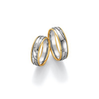 2 x Trauringe mit Diamant 585er Gold - H gallery