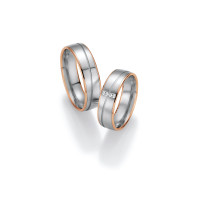 2 x Trauringe mit Diamant 585er Gold - H gallery