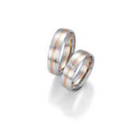2 x Trauringe mit Diamant 585er Gold - H gallery