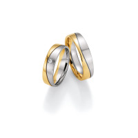 2 x Trauringe mit Diamant 585er Gold - H gallery