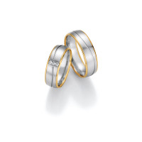 2 x Trauringe mit Diamant 585er Gold - H gallery