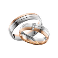 2 x Trauringe mit Diamant Bicolor 585er  gallery