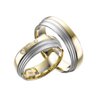 2 x Trauringe mit Diamant Bicolor 585er  gallery