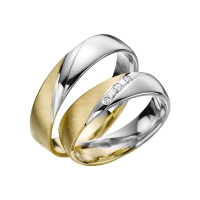 2 x Trauringe mit Diamant Bicolor 585er  gallery