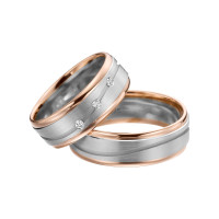 2 x Trauringe mit Diamant Bicolor 585er  gallery