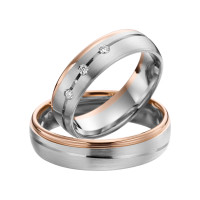 2 x Trauringe mit Diamant Bicolor 585er  gallery