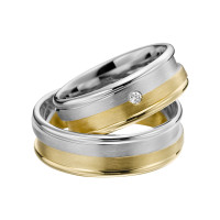 2 x Trauringe mit Diamant Bicolor 585er  gallery