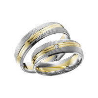 2 x Trauringe mit Diamant Bicolor 585er  gallery