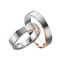 2 x Trauringe mit Diamant Bicolor 585er  gallery