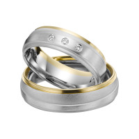 2 x Trauringe mit Diamant Bicolor 585er  gallery