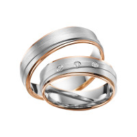 2 x Trauringe mit Diamant Bicolor 585er  gallery