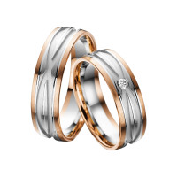 2 x Trauringe mit Diamant Bicolor 585er  gallery