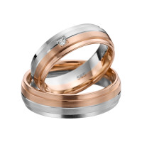 2 x Trauringe mit Diamant Bicolor 585er  gallery