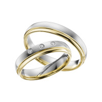 2 x Trauringe mit Diamant Bicolor 585er  gallery